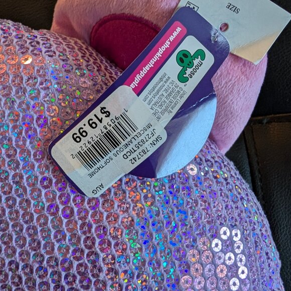 Shopkins Pink and purple sequin bear plush pillow - Picture 4 of 4